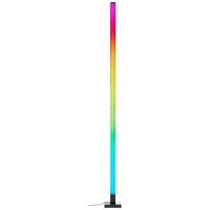 Fekete LED design állólámpa Neele RGB + CCT színváltással, 12,5 cm átmérő.