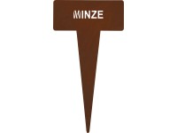 Leszúrható fűszernövény jelölőtábla menta 15 cm rozsdabarna