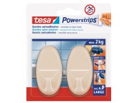 tesa Powerstrips nyom nélkül eltávolítható ovális akasztó bézs 2 db 4 ragasztó tesa Powerstrips nyom nélkül eltávolítható ovális akasztó bézs 2 db 4 ragasztó