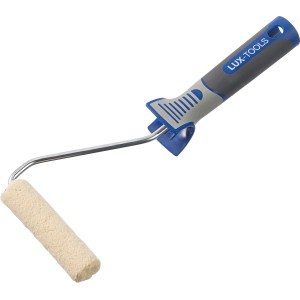 LUX Filtroller 10 cm festékekhez, szürke-kék fogantyúval és bézs hengerrel.