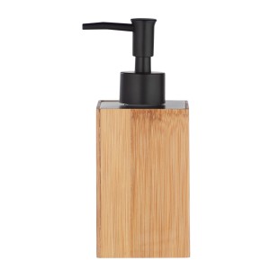 WENKO Padua bambusz szappanadagoló fekete pumpafejjel, 240 ml-es.