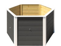 Weka 669 hatszögletű elemes magaságyás 143 cm x 120 cm x 68,5 cm antracit