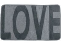 Wenko fürdőszobaszőnyeg memóriahabos Love 50 cm x 80 cm szürke