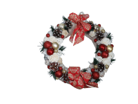 Karácsonyi kopogtató bundában 23 cm