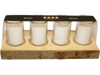 Sunny Garden fatálca 4 gyertyával üvegben nyárfán 8 cm átmérő fehér Sunny Garden fatálca 4 gyertyával üvegben nyárfán 8 cm átmérő fehér