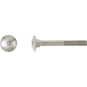 LUX Lakatoscsavar M6 x 60 mm, rozsdamentes acél, részleges menet, 50 darab. Csavar lapos, kerek fejjel és négyszögletes nyakkal.