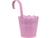 A.H.G. Crown cink felakasztható cserép 10,5 cm x 22 cm rózsaszín festett