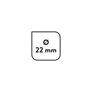 Zuhanytartó szimbólum: zuhanyrúd Ø 22 mm.