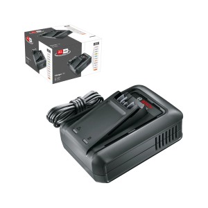 Bosch AL 18 V-44 akkumulátortöltő elektromos kéziszerszám akkumulátorokhoz, töltőkábellel és termékcsomagolással.