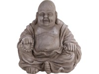 Dekorfigura Buddha ülő 43 cm szürke