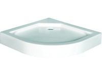 Zuhanytálca íves akril fehér 80 cm x 80 cm x 12.5 cm