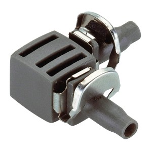 Gardena 4,6 mm-es L-idom Micro-Drip rendszerekhez, az elosztócsövek irányának megváltoztatásához.