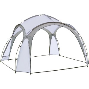 Világosszürke Eldora rendezvénysátor 3,5x3,5 m, pavilon UV-védelemmel és hálós oldalfalakkal.