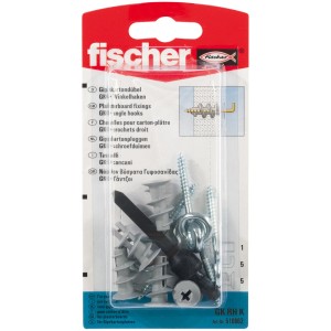 Fischer GK RH K gipszkarton dübel készlet csavarokkal és kampókkal gipszkartonhoz.