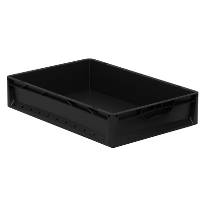 Eurobox-rendszer Tauro tömörfalú doboz 60 cm x 40 cm x 12 cm fekete