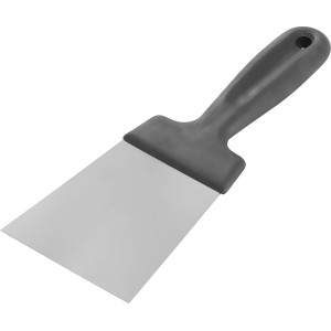 LUX Spatula, 40 mm széles, szürke műanyag fogantyúval és rozsdamentes acél pengével.