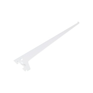 Fehér, egylyukú tartókonzol, 35 cm, polcokhoz és bútorépítéshez.
