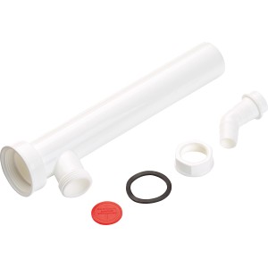 Fehér állítható cső G 1 1/2 (44,8 mm) szifonhosszabbításhoz, műanyag.