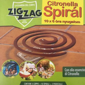 Zig Zag Citronella spirál: 10 darabos szúnyogriasztó kültéri használatra.