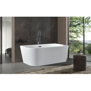 Szabadon álló, téglalap alakú fürdőkád fehér színben. Modern design a fürdőszobájába.