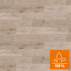 Kaindl Masterfloor Aqualine laminált padló, Ferrara tölgy, 8 mm, vízálló. Világos fa hatású.