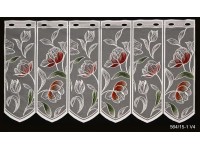 Függöny jacquard vitrázs virág mintával színes 45 cm magas méteráru