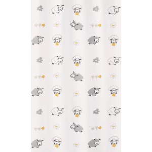Kleine Wolke Sheep zuhanyfüggöny, 180x200 cm, bárány és virág mintával.