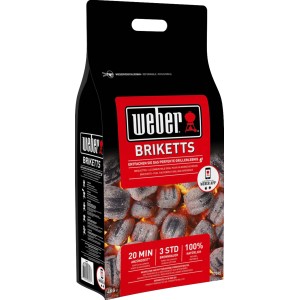 Weber Grillbrikett 4 kg-os zsákban: Faszenes brikett a hosszan tartó grillezéshez.