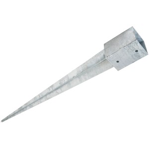 Behajtható talajhüvely, 750 mm, négyszögletes oszlopokhoz, tűzihorganyzott, a kertben való egyszerű szereléshez.