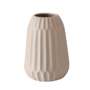 Bézs-fehér Boltze Home Cucita váza, Ø 15 cm, matt felületű kőedényből.