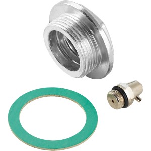 Radiátordugó 41,9 mm (R 1 1/4) acélból, tömítéssel és sárgaréz szeleppel fűtés szereléshez.