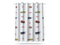 Fényáteresztő Voile függöny Cars 180 cm magas gyerekmintás méteráru Fényáteresztő Voile függöny Cars 180 cm magas gyerekmintás méteráru