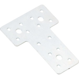 T-lapos csatlakozó, horganyzott, 80x68x38 mm, kültéri fa csatlakozásokhoz.