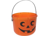 Tök dizájn PE anyag 18 cm x 18 cm x 14 cm narancssárga füllel Tök dizájn PE anyag 18 cm x 18 cm x 14 cm narancssárga füllel