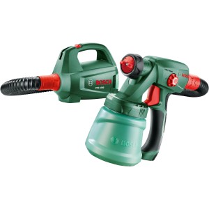 Bosch PFS 1000 finom szórórendszer: festékszóró ventilátorral és szórópisztollyal festékekhez és lakkokhoz.