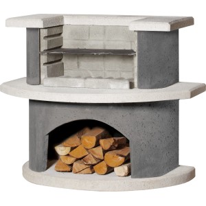 Buschbeck Kopenhagen acélbeton grillrács faszerkezettel és fatárolóval.