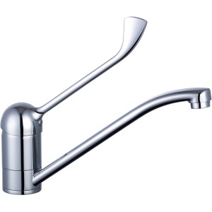 Króm Schütte Vital konyhai csaptelep, egykaros keverő ergonomikus fogantyúval.