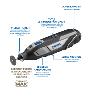 Dremel 8240 akkus multifunkcionális szerszám tartozékkészlettel, ideális precíziós csiszoláshoz és vágáshoz.