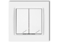 MINI dupla váltókapcsoló kerettel matt fehér