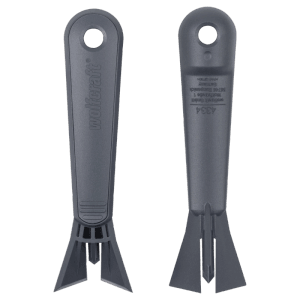 Szürke wolfcraft fugakaparó különböző profilokkal szilikon és akril fugákhoz. Ergonomikus csempe kiegészítő.