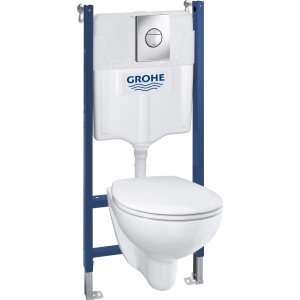 Grohe QuickFix fali WC szett tartállyal és nyomólappal, fehér.