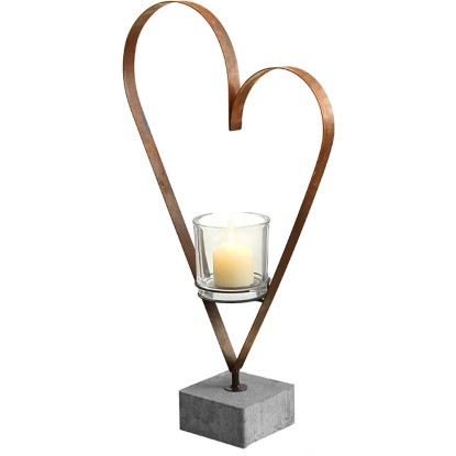 Heart mécsestartó 80 cm x 47 cm x 17 cm fém rozsdahatású