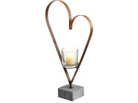 Heart mécsestartó 80 cm x 47 cm x 17 cm fém rozsdahatású