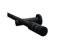 Függönyrúdkészlet henger 19 mm átmérő 220 cm fekete matt