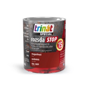 Trinát rozsdavédő festék, oxidvörös, 0,75L doboz. Korrózióvédelem fémhez.