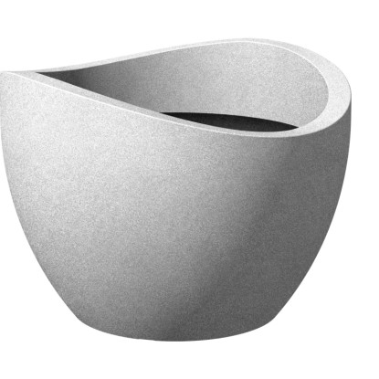 Scheurich Wave Globe virágtartó, Ø 40 cm, Stony-Grey. Modern virágcserép bel- és kültéri használatra.