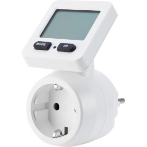 Energia költségmérő, 3.860 W, otthoni automatizáláshoz kijelzővel és gombokkal.