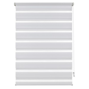 Gardinia EasyFix dupla roló, 90x150 cm, fehér. Roló átlátszó és nem átlátszó csíkokkal.