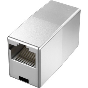 Ezüst Hama CAT-5e hálózati adapter, 1 Gbit/s, hálózati kábelek csatlakoztatásához.