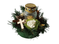 Sírdísz műfenyős 20 cm